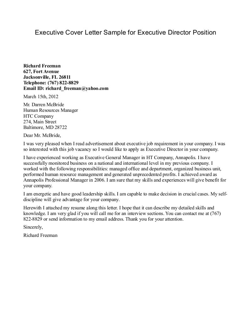 Cover Letter For Manager Position Cover Letter For Non Profit Director