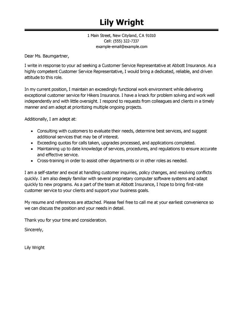 23+ Customer Service Cover Letter Examples - letterly.info