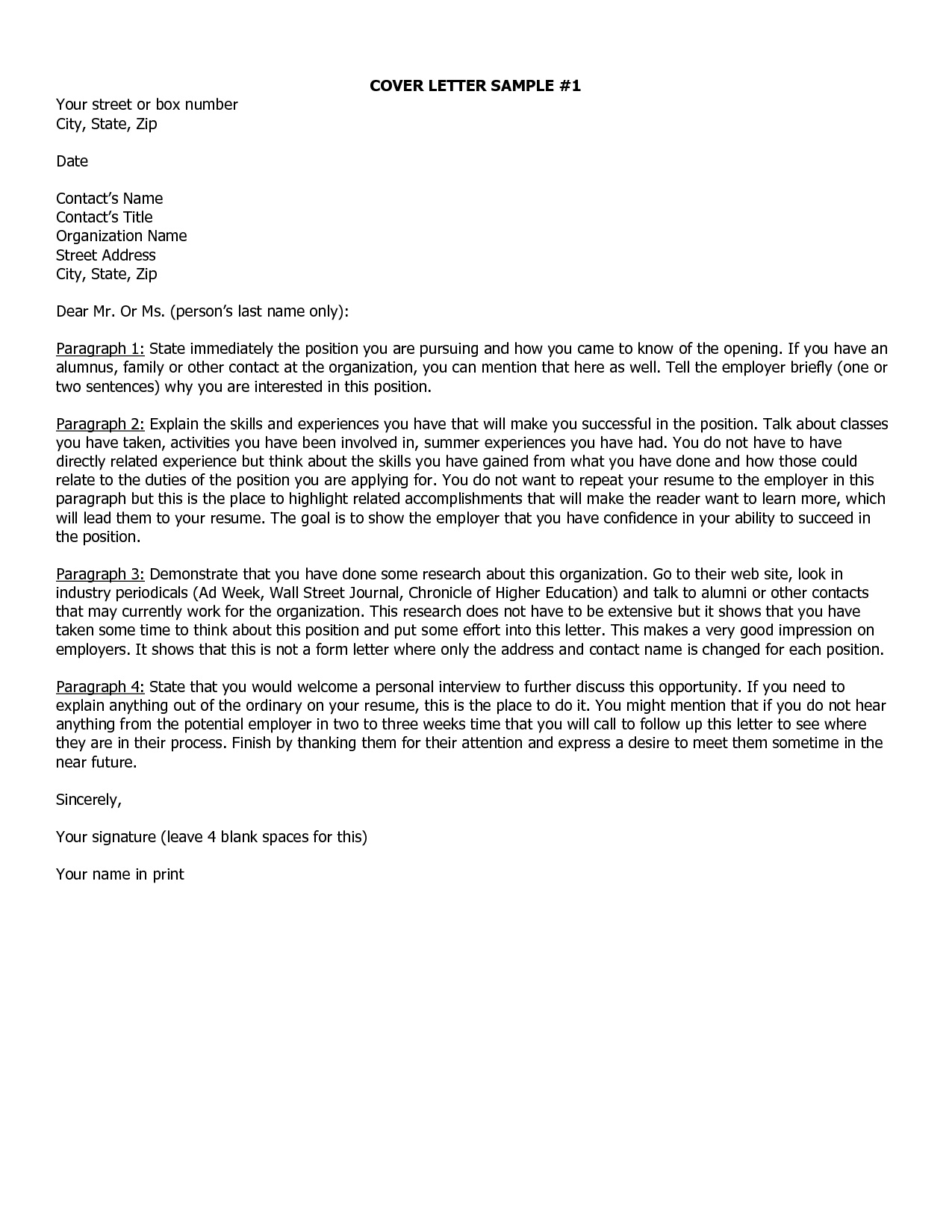 26 Effective Cover Letter Samples Letterly info