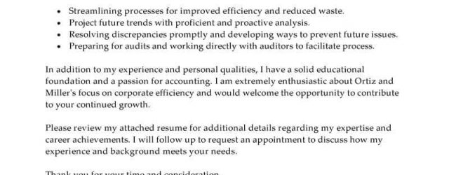 Accounting Cover Letter Best Accountant Cover Letter Examples Livecareer
