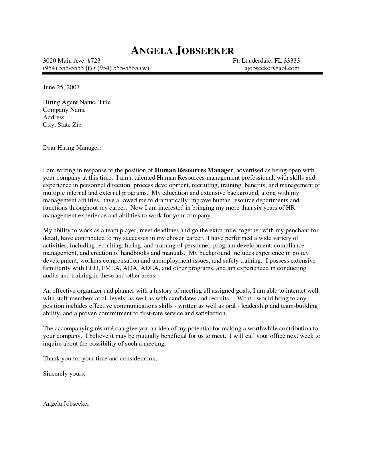 Best Cover Letter Outstanding Cover Letter Examples Hr Manager Cover ...