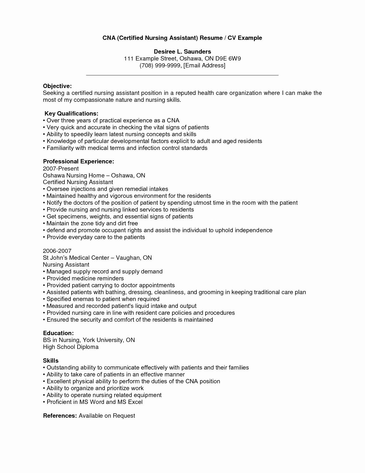 Cna Cover Letter Letterly Info