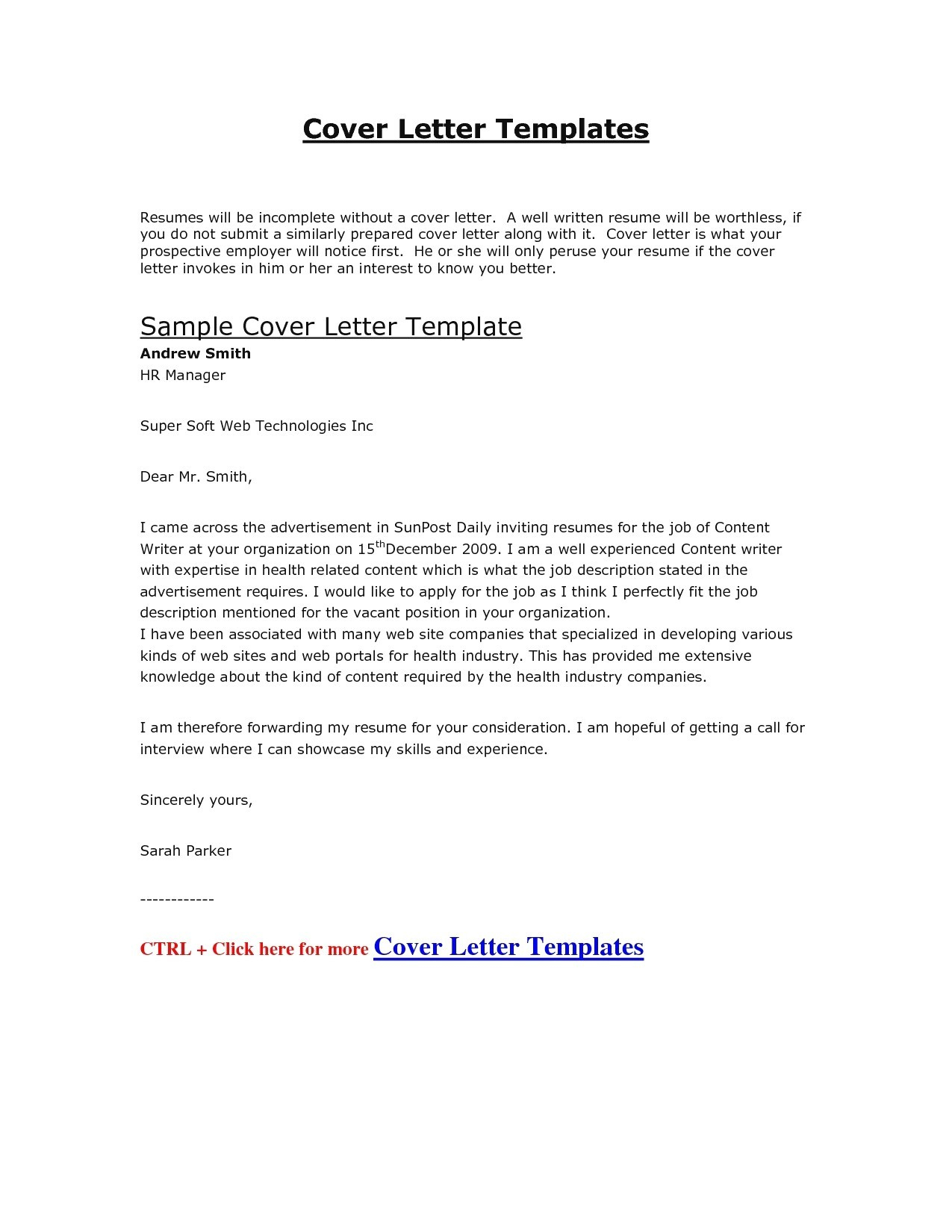 video cover letter definition