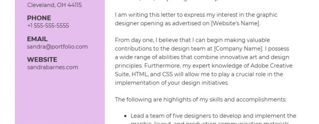 Cover Letter Design 10 Cover Letter Templates And Expert Design Tips To Impress