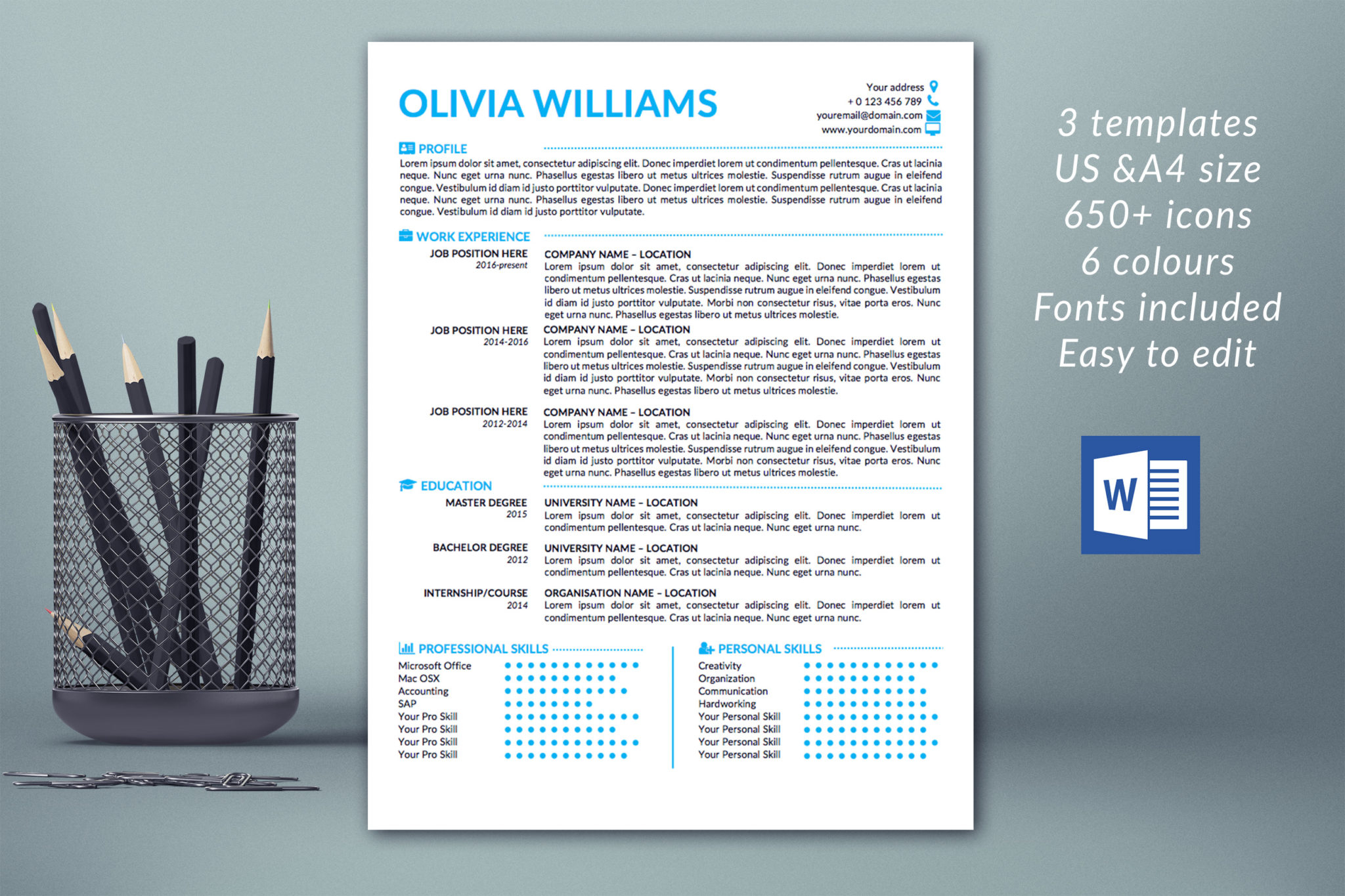 Cover Letter Design Modern Resume Template Cover Letter Template ...