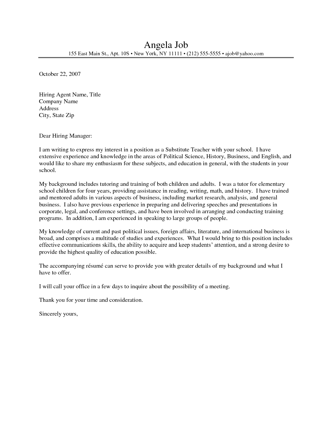 25 Cover Letter Examples For Teachers Letterly info