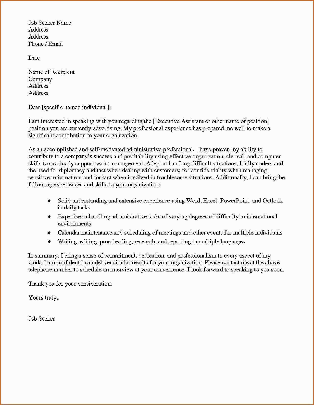 administrative assistant cover letter ideas
