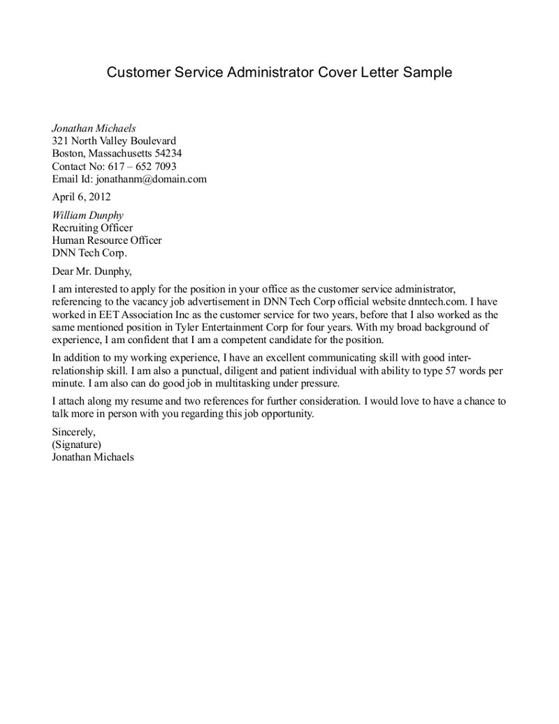 Cover Letter For Customer Service Customer Service Coordinator Cover 