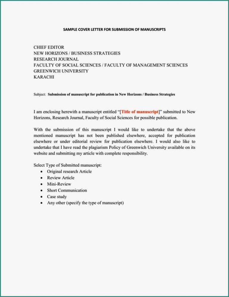 Cover Letter For Journal Submission Letter Format For Report Submission And Cover Letter Sample 