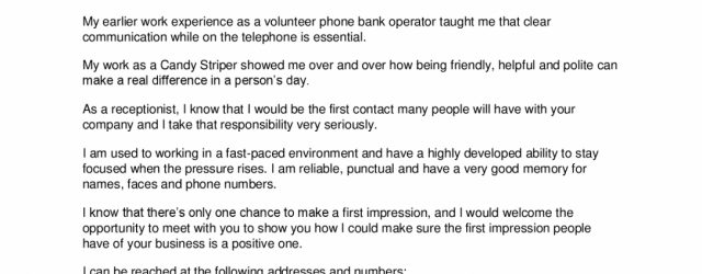 Cover Letter For Receptionist Cover Letter Cover Letter Examples For Receptionist Photos Hd Simple