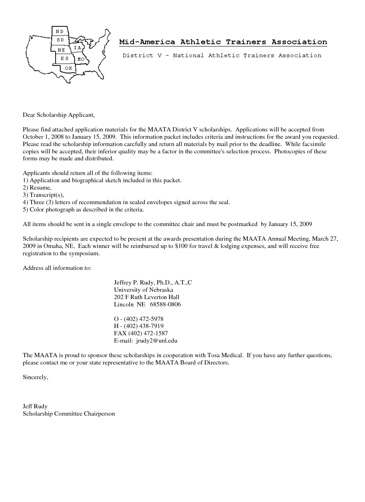 cover letter for scholarship resume