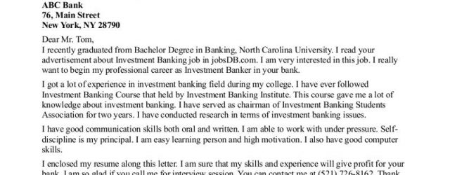 Cover Letter Investment Banking Banking Letter Write A Winning Investment Banking Cover Letter