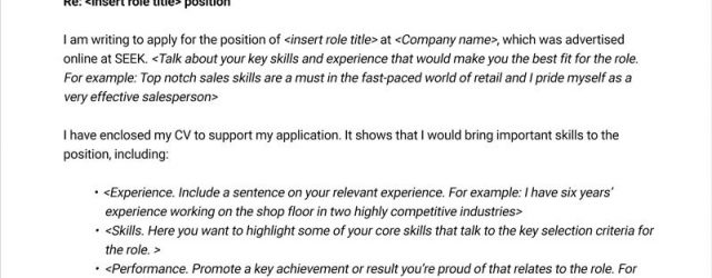 Cover Letter Structure Free Cover Letter Template Seek Career Advice