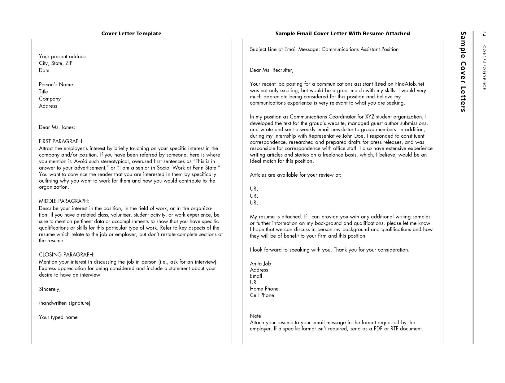 sample email for resume and cover letter