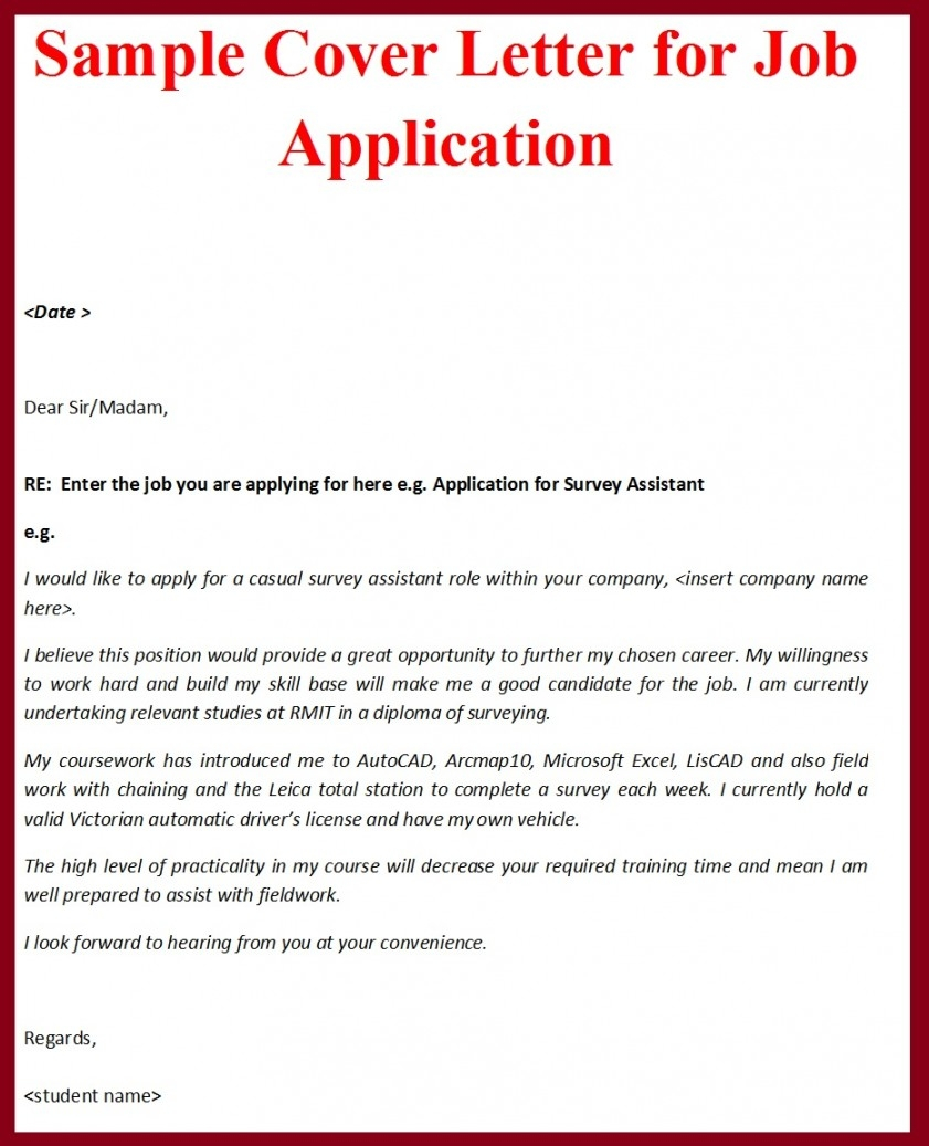 SAMPLE COVER LETTER FOR JOB APPLICATION EXAMPLE visual data 7