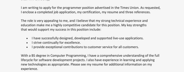 Example Of Cover Letter For Job Application Sample Cover Letter For A Job Application