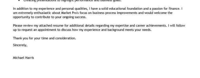 Finance Cover Letter Best Accounting Finance Cover Letter Examples Livecareer