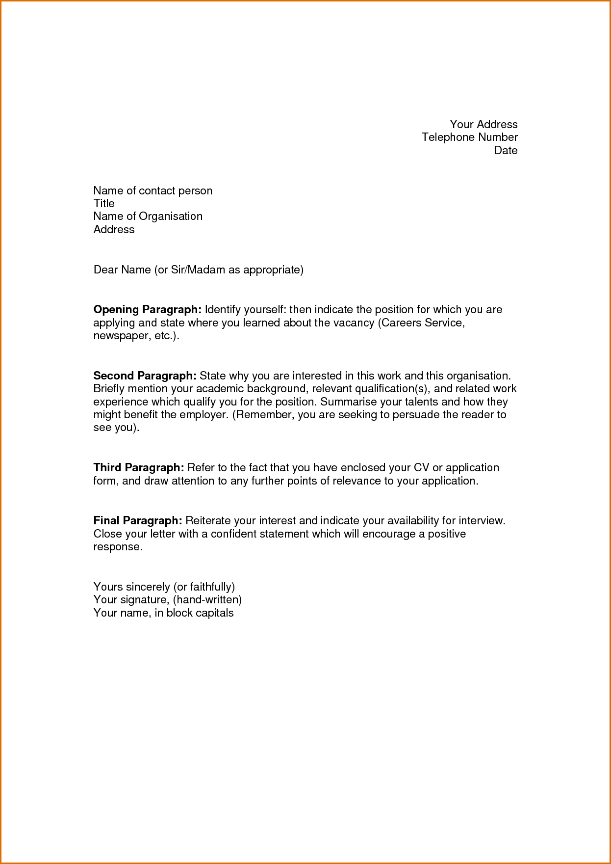 cover letter openings examples