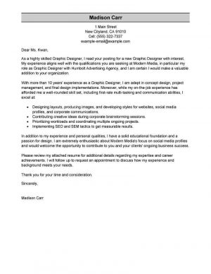 Graphic Design Cover Letter Best Graphic Designer Cover Letter Examples ...