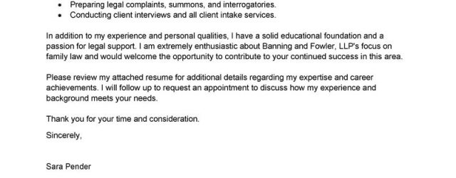 Legal Assistant Cover Letter Leading Professional Legal Assistant Cover Letter Examples
