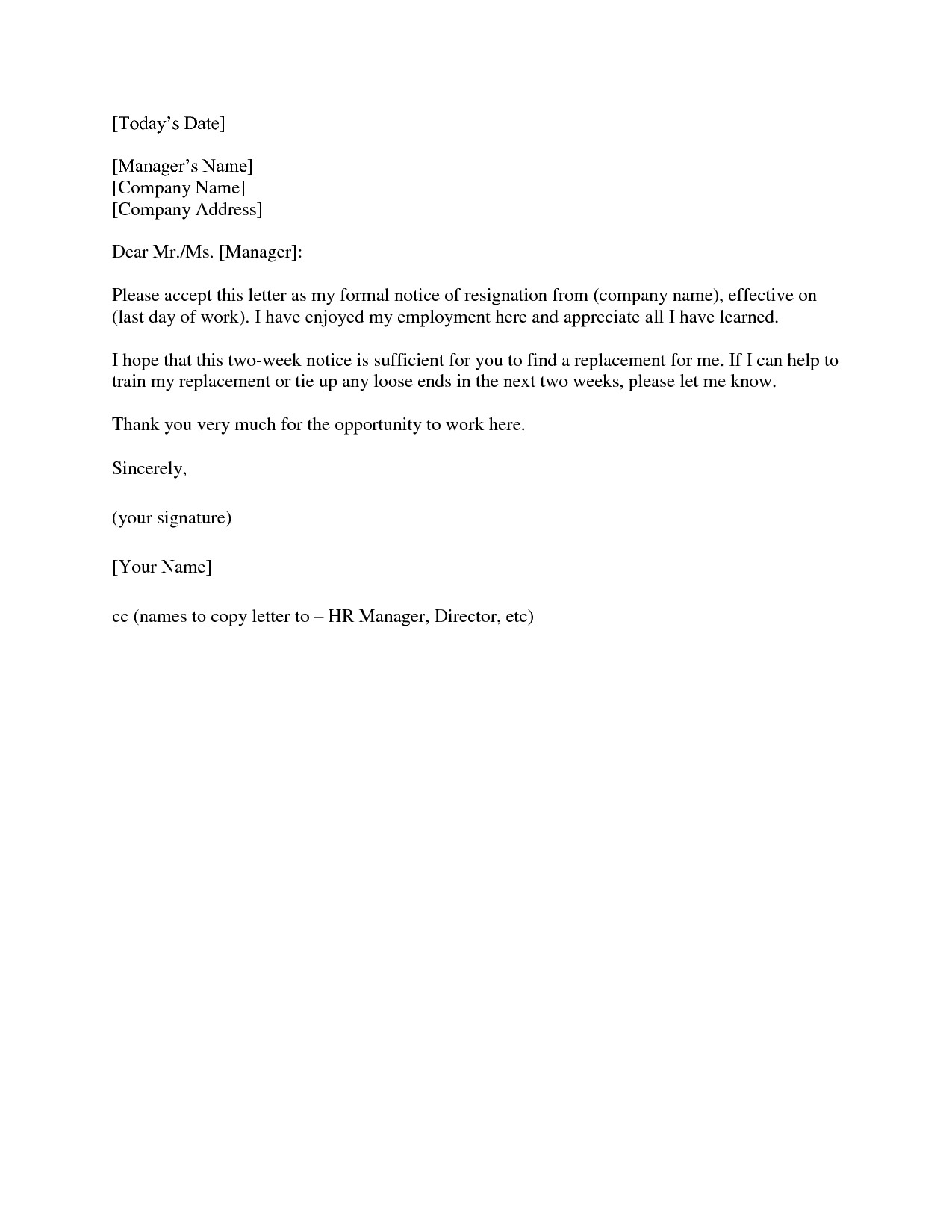 Letter of Resignation Template What Should You Write? - letterly.info