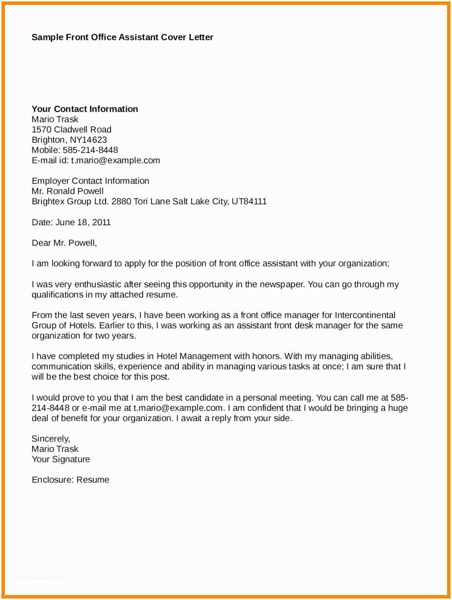 Office Manager Cover Letter Cover Letter Front Office Manager Front ...