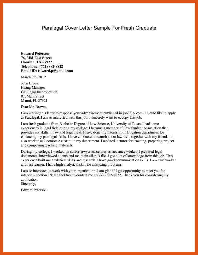 23+ Paralegal Cover Letter - letterly.info