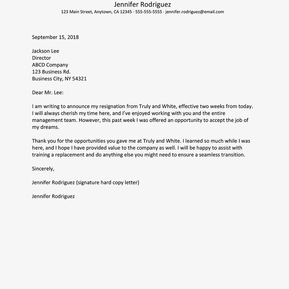 Leave You Job with Outstanding Resignation Letter Template - letterly.info