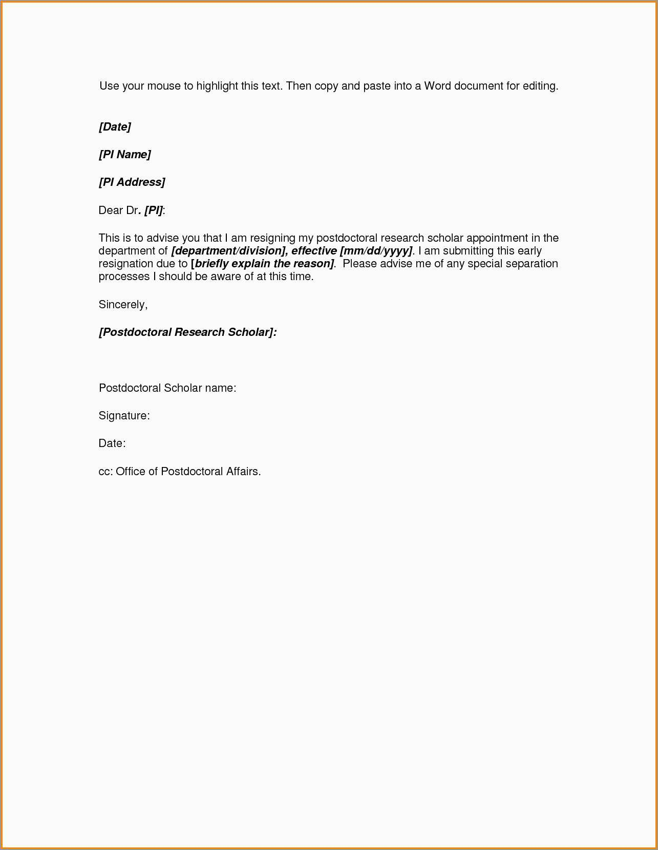 Resignation Letter Template Luxury Resignation Letter Free Template Download Best Of Template