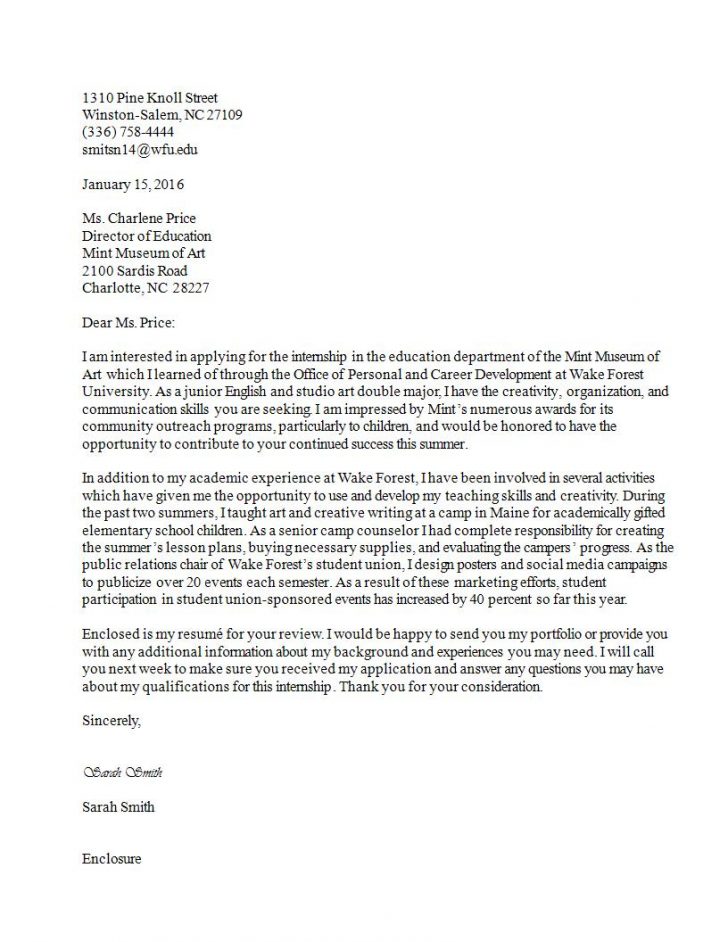 Sample Cover Letter For Internship 16 Best Cover Letter Samples For cold-cover-letter-to-potential-employer-sample-excellent-write-a