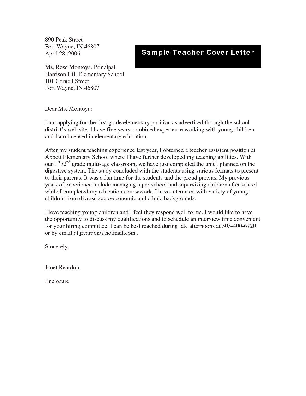 Tips You Can Learn from Teaching Cover Letter Examples - letterly.info